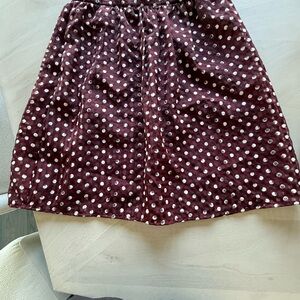 Maison Jules Maroon Polka Dot A-Line Skirt